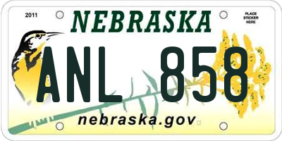 NE license plate ANL858