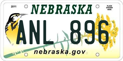NE license plate ANL896