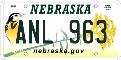 NE license plate ANL963