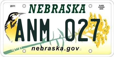 NE license plate ANM027