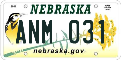 NE license plate ANM031