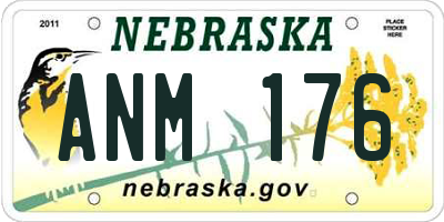 NE license plate ANM176