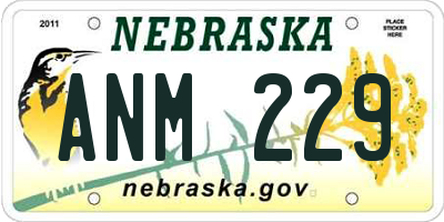 NE license plate ANM229
