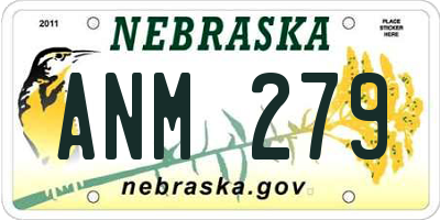 NE license plate ANM279