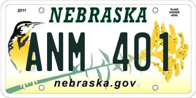 NE license plate ANM401