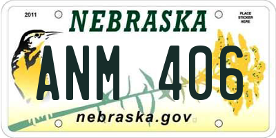 NE license plate ANM406