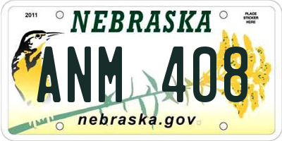 NE license plate ANM408