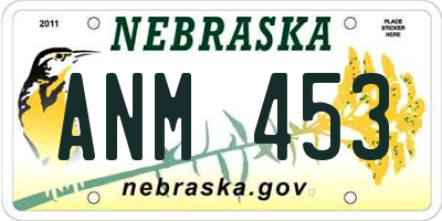 NE license plate ANM453