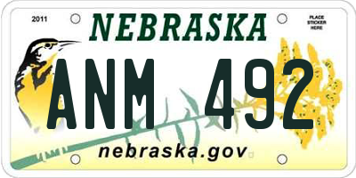NE license plate ANM492