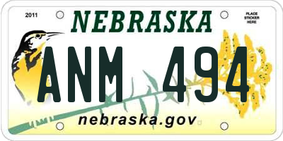 NE license plate ANM494