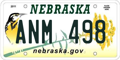 NE license plate ANM498