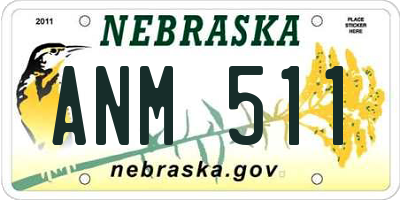 NE license plate ANM511