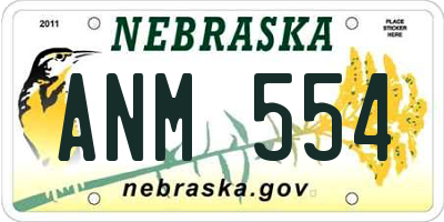 NE license plate ANM554