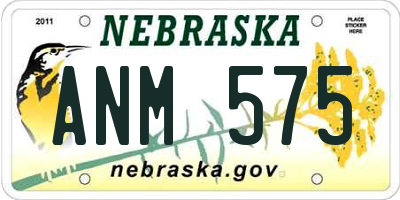 NE license plate ANM575