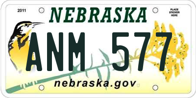 NE license plate ANM577