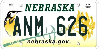 NE license plate ANM626