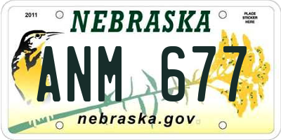 NE license plate ANM677