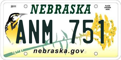 NE license plate ANM751