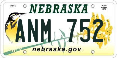 NE license plate ANM752