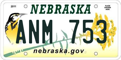 NE license plate ANM753