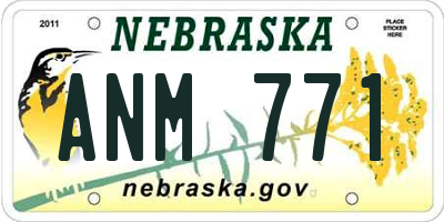 NE license plate ANM771