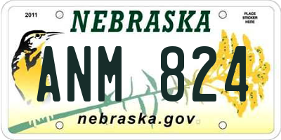 NE license plate ANM824