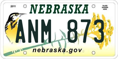 NE license plate ANM873