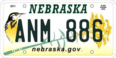 NE license plate ANM886