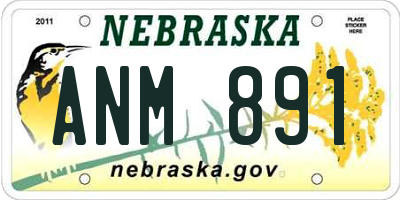 NE license plate ANM891