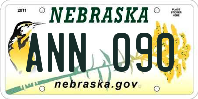 NE license plate ANN090