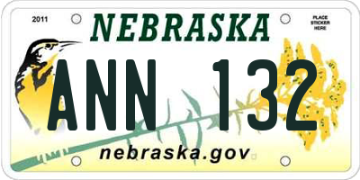 NE license plate ANN132