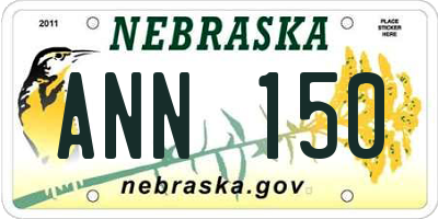 NE license plate ANN150