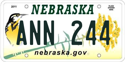 NE license plate ANN244
