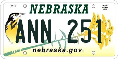 NE license plate ANN251