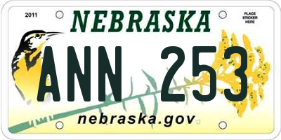 NE license plate ANN253