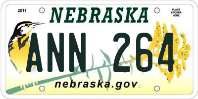 NE license plate ANN264