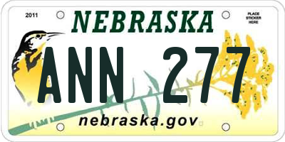 NE license plate ANN277