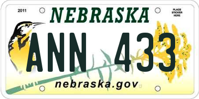 NE license plate ANN433