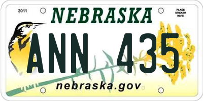 NE license plate ANN435