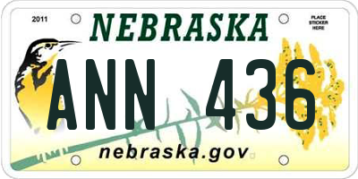 NE license plate ANN436
