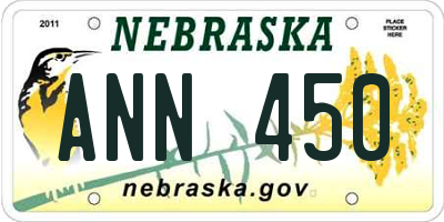 NE license plate ANN450