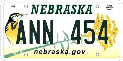 NE license plate ANN454