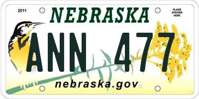 NE license plate ANN477