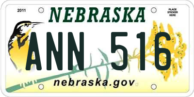 NE license plate ANN516