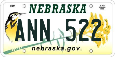 NE license plate ANN522