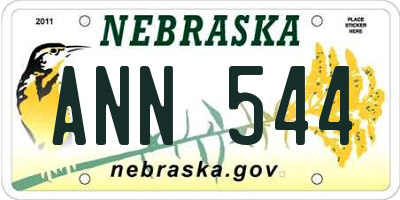 NE license plate ANN544