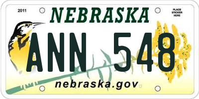 NE license plate ANN548
