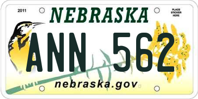 NE license plate ANN562