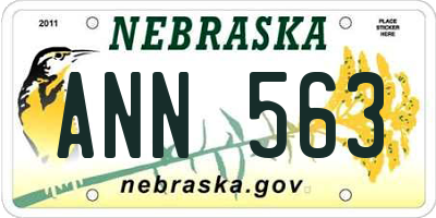 NE license plate ANN563