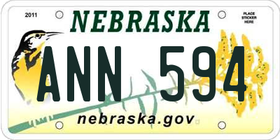 NE license plate ANN594